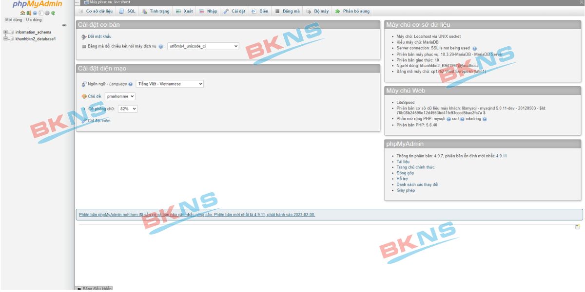 Quản lý Database với phpMyAdmin
