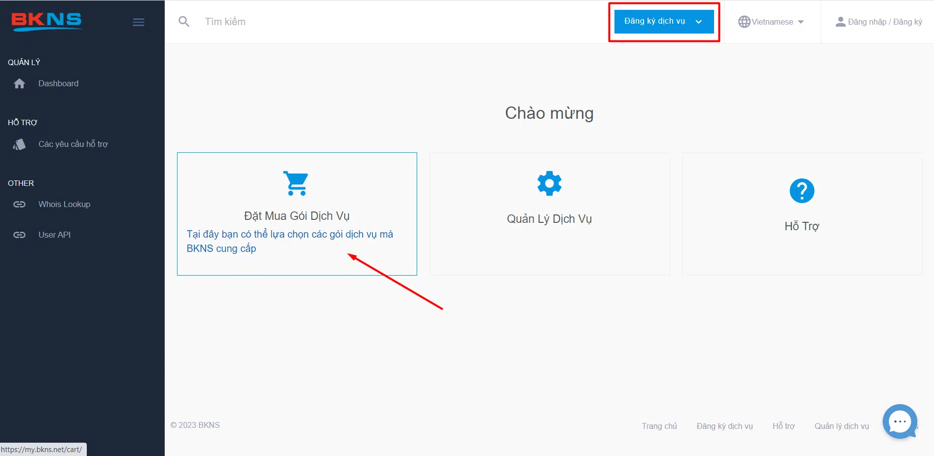 Đặt mua gói dịch vụ